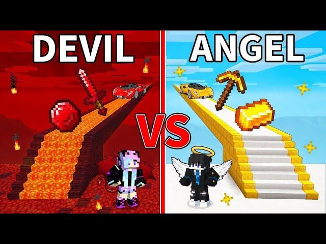 ANGEL Bridge vs DEVIL Bridge Survive Battle in Minecraft