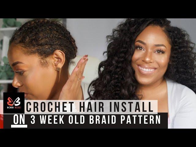 BOBBI BOSS PINEAPPLE DEEP & OCEAN WAVE CROCHET HAIR INSTALL REUSING OLD BRAID PATTERN| LIA LAVON