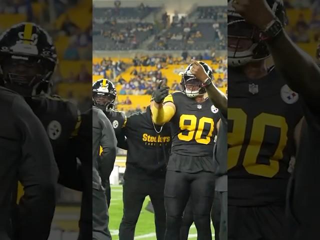 T.J. Watt invited Joey Porter into the pregame huddle #steelers #nfl #shorts