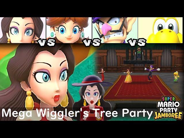 Super Mario Party Jamboree Pauline vs Daisy vs Waluigi vs Koopa Troopa in Mega Wiggler's Tree Party