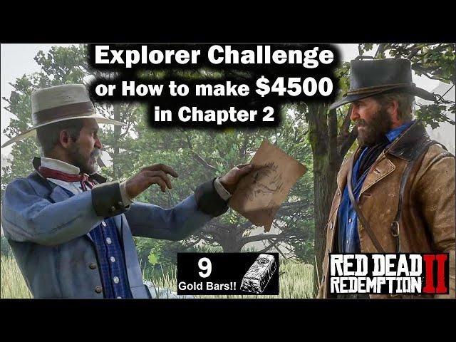 Explorer Challenge or how to make $4500 early in chapter 2 - Red Dead Redemption 2