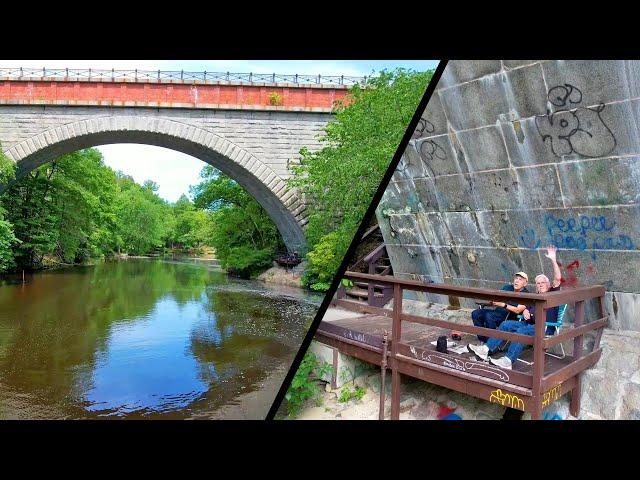 Echo Bridge and Hemlock Gorge, Newton, Mass. — Exploring by Drone with my 90-Year-Old Father