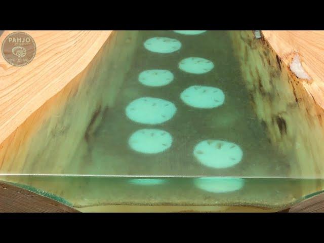 How to Make an Ocean Resin Table with a Glowing Epoxy River