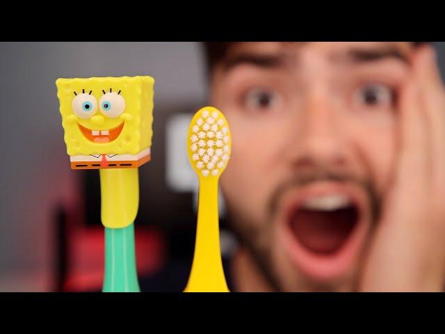 SpongeBob Electric vs Manual Toothbrush!