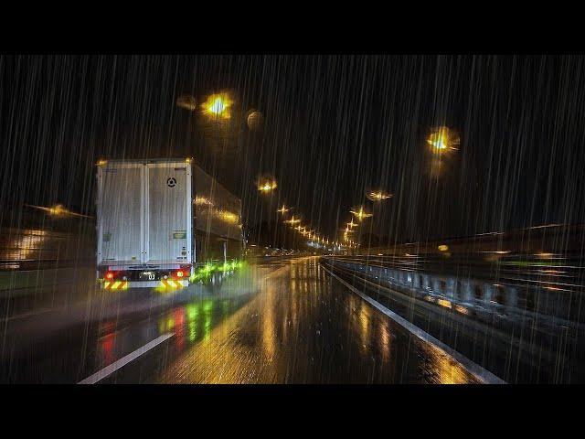 ️Midnight Highway Rain Drive  Relax & Fall Asleep Fast 