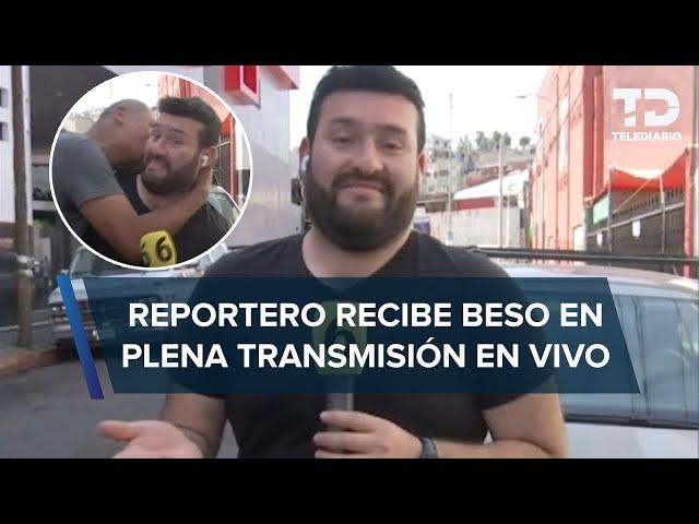 Reportero de Telediario es besado sin su consentimiento durante transmisión EN VIVO