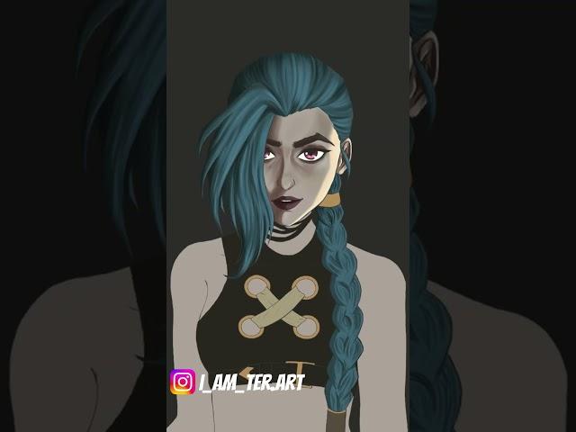 Drawing Jinx from ARCANE #short #arcane #fanart #jinx #vi #leagueoflegends #powder