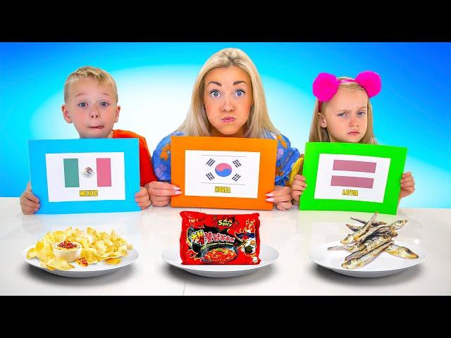 Eating Foods from Around The World CHALLENGE!