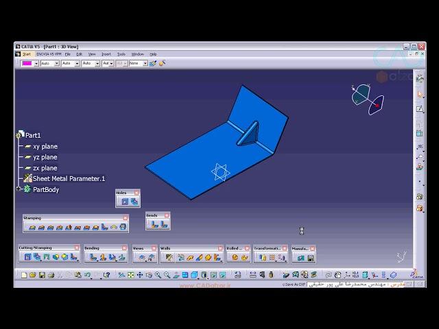 آموزش رایگان محیط Sheet Metal Design در کتیا - کدافزار