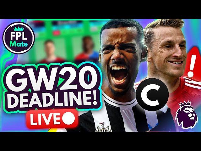 FPL GW20 DEADLINE STREAM ⏰ TEAM NEWS & LEAKS!  | Gameweek 20 Fantasy Premier League 24/25