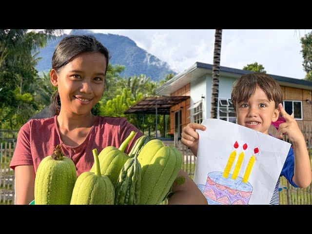 Yurchik’s days at school! Nag harvest kami ng  Patola sa aming garden!