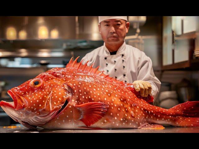 Japanese cuisine, How to process red grouper into delicious sashimi - fishermen catch fish