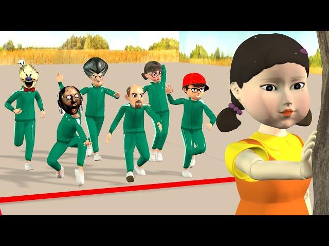 Scary Teacher 3D vs Squid Game 2 ( 오징어 게임 2) Red Light Green Light Challenge - Who is Faster?