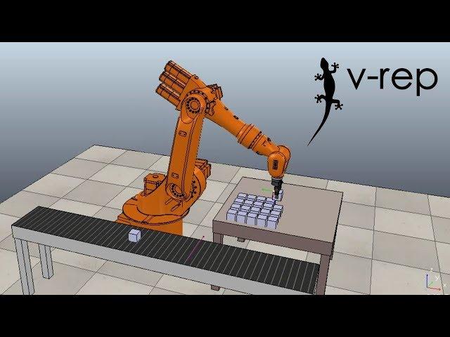 Pick and place application with KUKA KR16 robot using v-rep (CoppeliaSim)  and Matlab