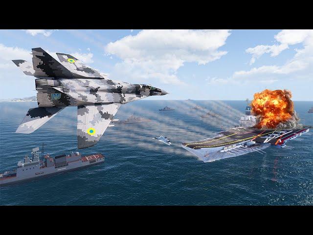 Ukrainian Elite MiG-29 Fighters Destroy a Russian Aircraft Carrier Group - Arma 3
