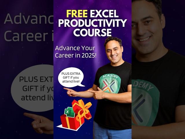 FREE EXCEL MASTERCLASS - https://www.myexcelonline.com/free-excel-productivity-tips-webinar/