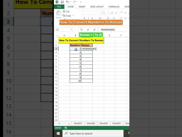 Roman Numbers / How To Convert Numbers To Roman #shorts #excel #exceltips #exceltutorial #msexcel
