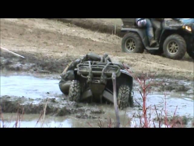 EXTREME 4X4 MUDDING! CAN AM PUT TO THE TEST IN DEEP WATER AND MUD!  ATV MUDDING! Snirt run 2012