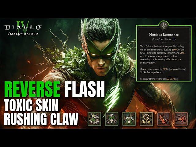 Toxic Skin Rushing Claw REVERSE FLASH Spiritborn - Diablo 4 Vessel of Hatred