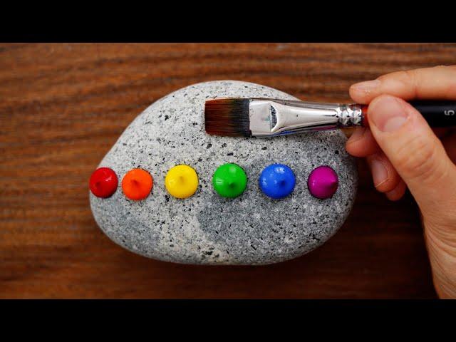 Easy & Simple Acrylic Painting on Rocks｜Stone Painting Step By Step (1357)