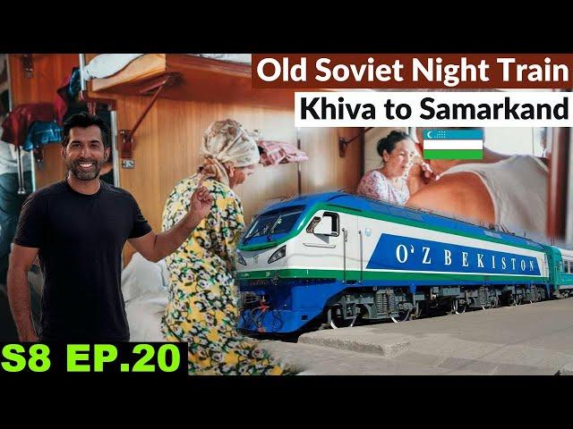 9 HOURS OLD SOVIET TRAIN FROM KHIVA TO SAMARKAND   S8 EP.20 | Pakistan to Japan Motorcycle Tour