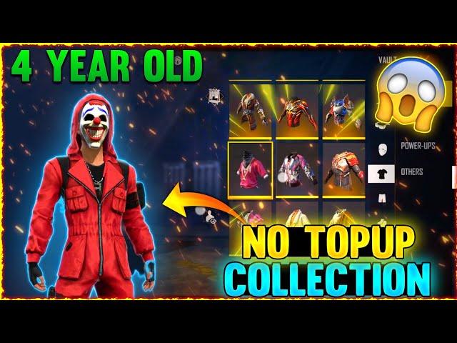 FREE FIRE OLD NO TOPUP COLLECTION 62 LEVEL NO TOPUP ID | Garena Free fire