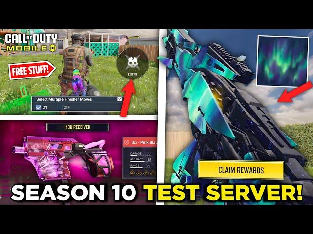 *NEW* Season 10 Test Server! Mythic UZI + Free Finisher + Alchemy Stars Camo For Global & More!