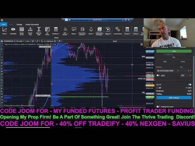 Trading The Open!  40% Off Tradeify -MyFundedFutures- SAVIUS  Using Code JOOM