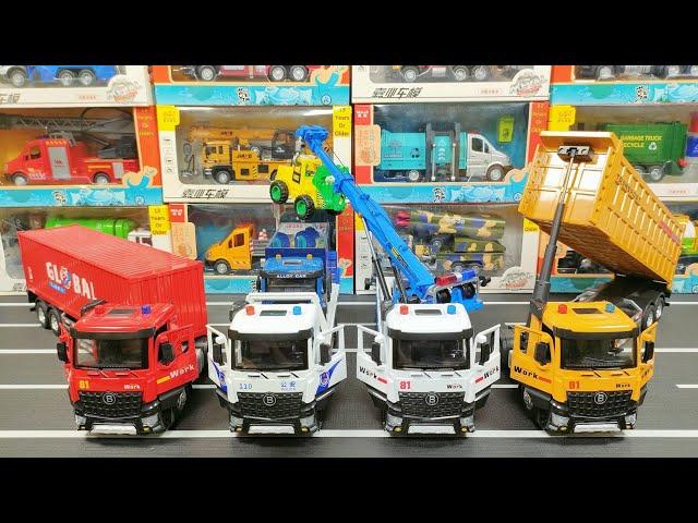 Metal Diecast Trucks Collection Of Container Truck, Flatbed Truck, Tow Truck, Trailer Truck