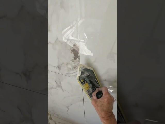 Grouting 1200x600 on the wall