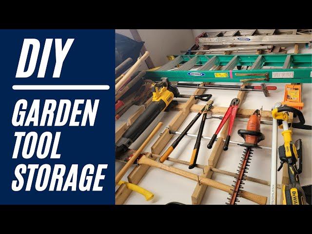 DIY Garden Tool Storage Rack Solution Using Scrap Wood || Custom Design to Hold More Tools