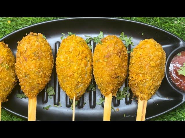 Crispy Chicken Lollipop | Easy Evening Tea Time Snacks Recipe | Chicken Potato Lollipop