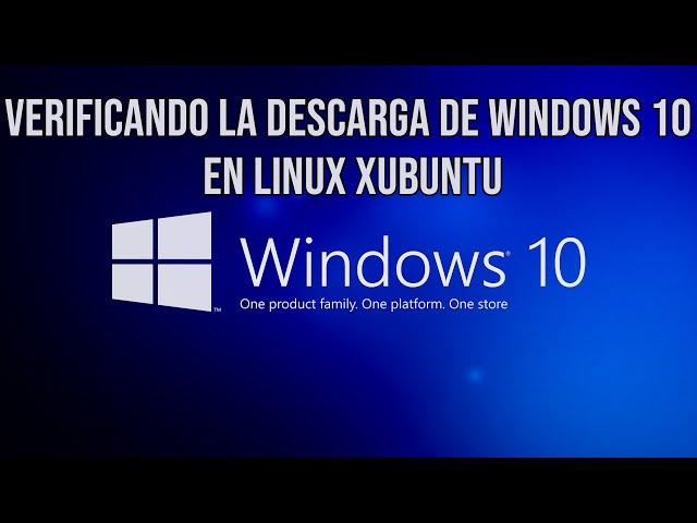 Verificando la descarga de Windows 10 en Linux Xubuntu