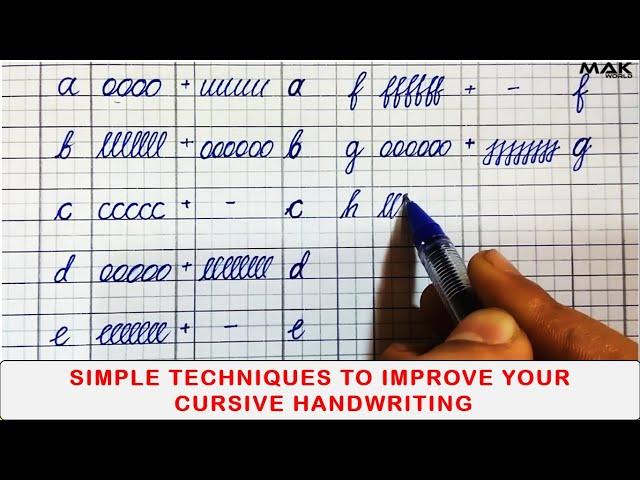 Trick to practice Small cursive handwriting letters a-z | Improve and write cursive letters easily