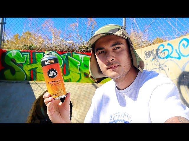 Painting Graffiti At The D.I.Y Skate Spot