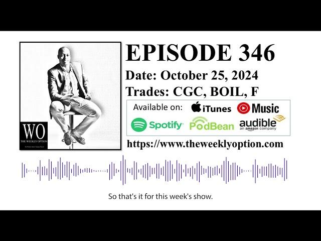 Option Trading Podcast - The Weekly Option Episode 346 Recorded on October 25, 2024