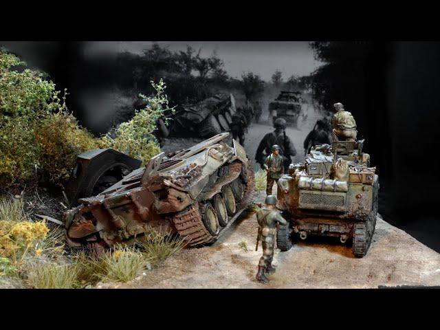 Panther VS Stuart - Skill Matters - Falaise pocket - 1/72 - Diorama