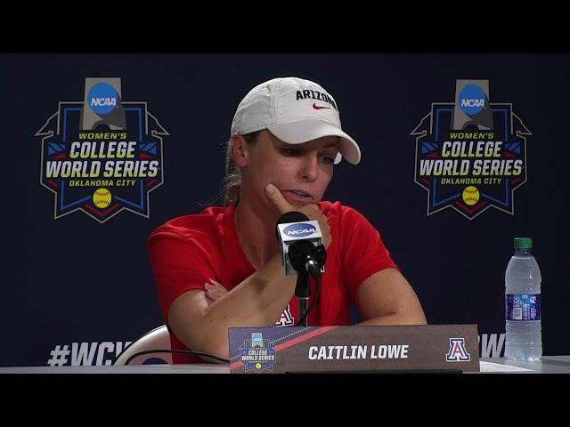 Arizona's Caitlin Lowe expecting tough game vs. Oregon State in Women's College World Series