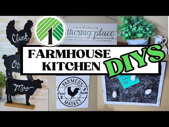 EASY Dollar Tree FARMHOUSE KITCHEN DIYS - Budget Friendly Kitchen Makeover