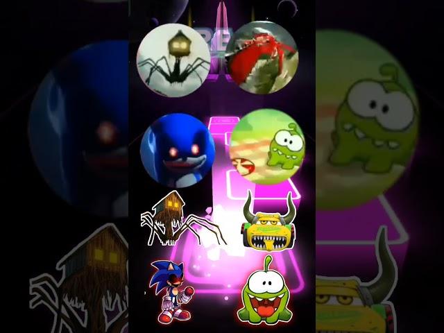 House Head vs Pixar Car vs Sonic Exe vs Om Nom Exe X Coffin Dance Tiles Hop219 #shorts