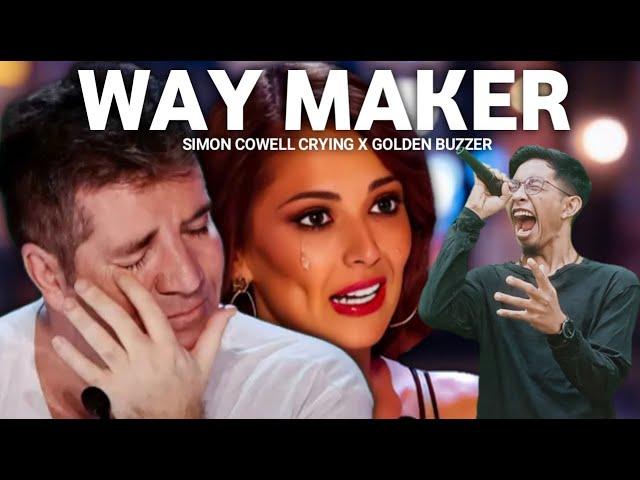 Golden Buzzer: Simon Cowell Crying To Hear The Song Way Maker Homeless On The Big World Stage