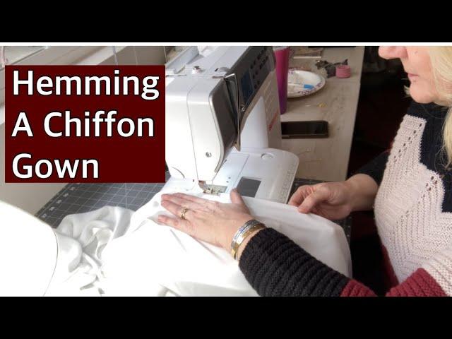 How to Hem a Chiffon Wedding Gown - 2 Different Ways : Rolled Hem & Surged Hem #Sewing #Bridal