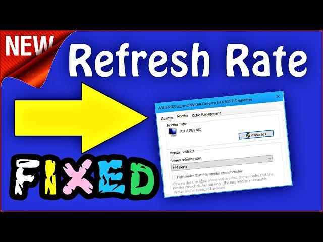 Change Refresh Rate Windows 10 | Easy Guide