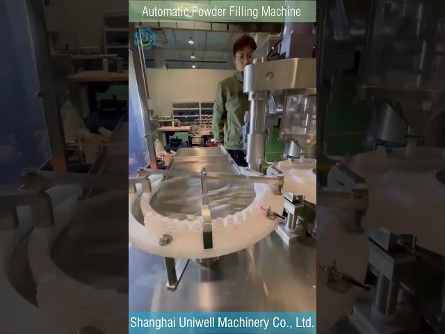 Small volume monoblock powder filling machine with front and rear weighing function #fillingmachine