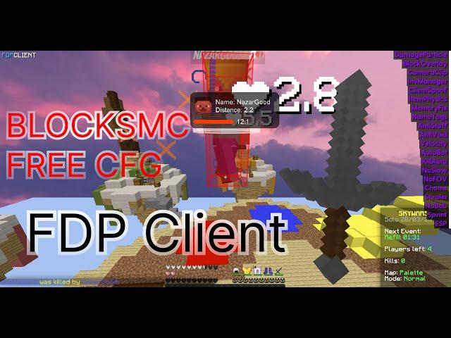 FDP Client | FREE BETTER CONFIG | Insane bypass killaura and scaffold | Blocksmc skywars