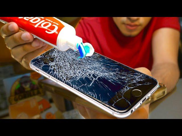 Does Toothpaste REALLY REMOVE Cracks On A Phone? Does Toothpaste Fix Cracked Screens? Nail Polish?..