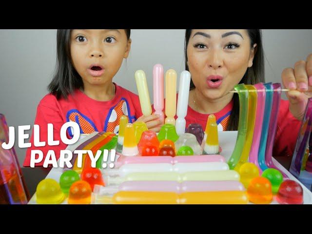 Jello Party *Assorted Jellos & Jelly Sticks  Mukbang | N.E Let's Eat