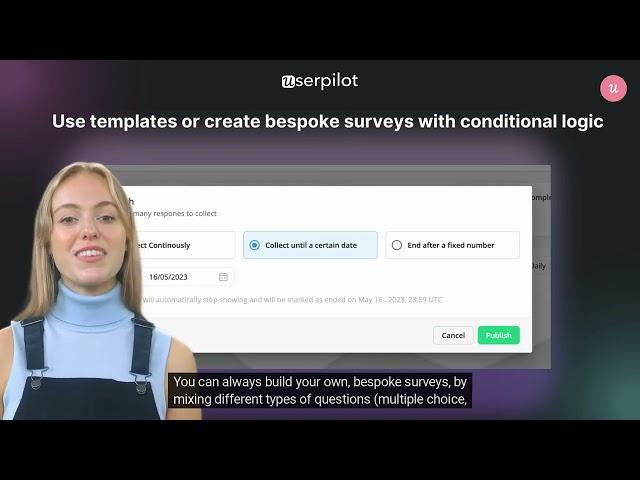 In-app Surveys - Product Hunt Release video by Userpilot