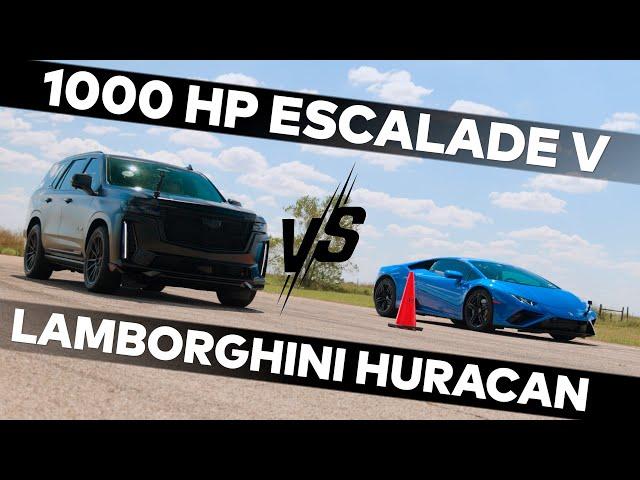 1000 HP Cadillac vs. Lamborghini Huracan EVO | H1000 Escalade-V Upgrade by Hennessey