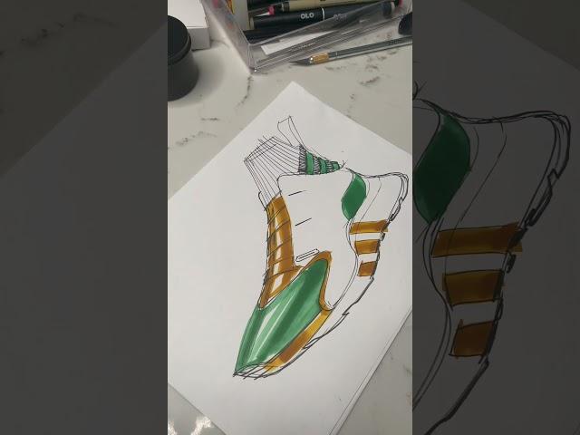 Cell inspired dragonball z kicks #draw #art #howtodraw #sketchaday #shoes # kicks